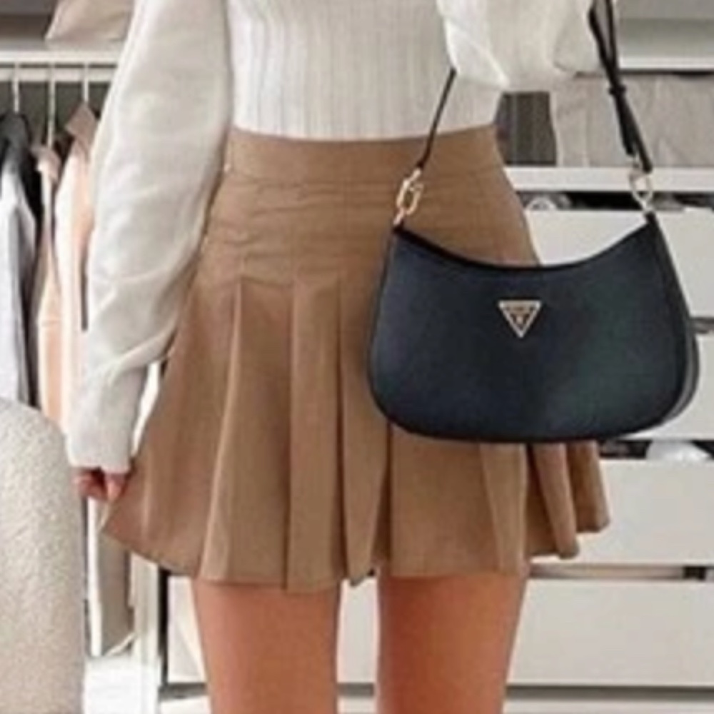 Luxe Zipper Pleated Mini Skirt